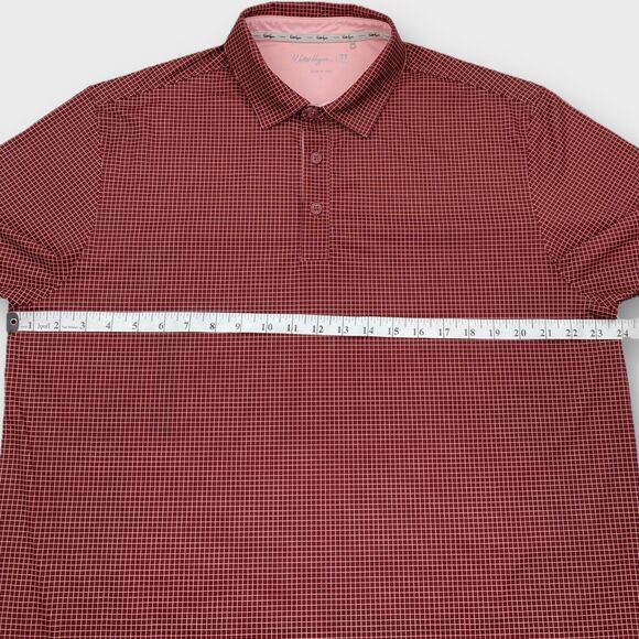 Walter Hagen Golf Polo Shirt Mens Large Micro Check Performance Stretch Preppy - Picture 11 of 15